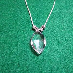 Sterling Silver Chain with Sparkling Crystal Pendant 18"